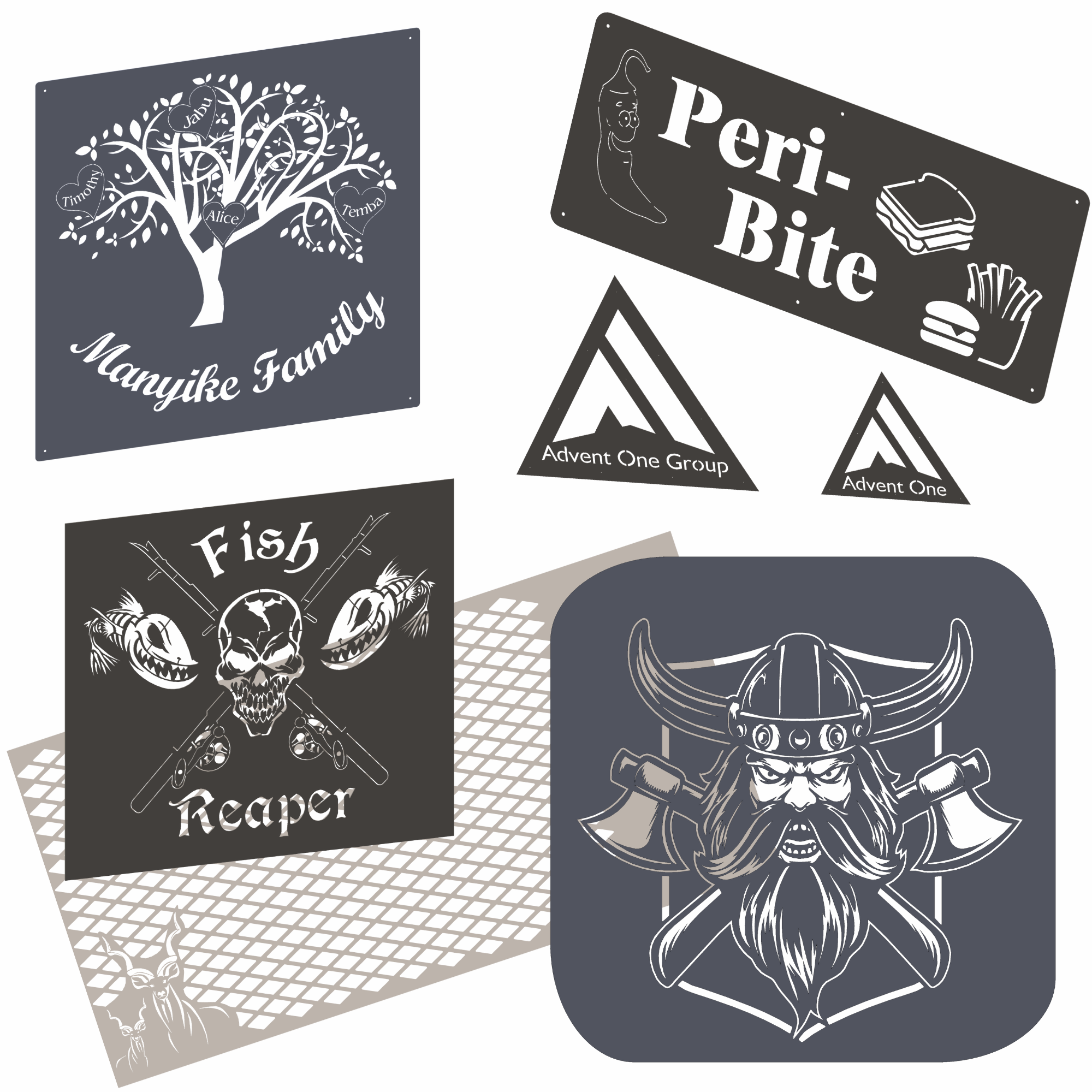 Laser-cut signage design